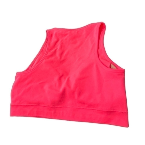 NWT Calvin Klein Neon Pink Cropped Racer Back Tank Top Size S - Picture 3 of 10
